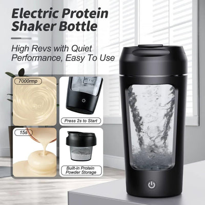 Electric Portable Whey Protein Shaker Bottle - Daily Finds from Matt
